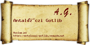 Antalóczi Gotlib névjegykártya